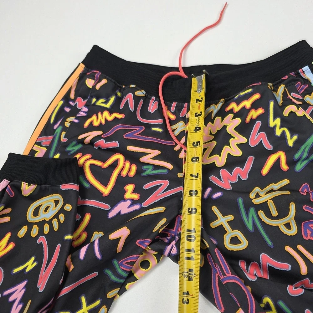 Adidas Track Pants Mens Large Multicolor Scribble Print Joggers Side Stripe - Picture 12 of 14